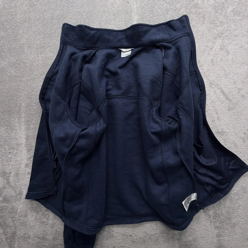 Columbia Jacket Mens Large Blue Fleece Windbreaker Lined‎ Warm Full Zip Pockets